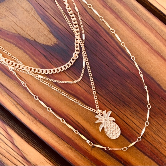 Pineapple Lovers ♡ Choker Layered Necklace - Picture 3 of 8